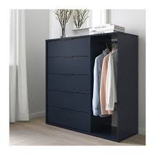 Nordmela Cassettiera E Bastone Appendiabiti Blu Nero 119x118 Cm Ikea It Ikea Chest Of Drawers Bedroom Storage Ideas For Clothes Clothes Drawer