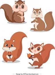 To me the most beautiful and elegantly designed is the squirrel from sleeping beauty. Squirrel Icons Cute Cartoon Characters Colored Design Free Vector In Adobe Illustrator Ai Ai Format Encapsulated Postscript Eps Eps Format Format For Free Download 2 19mb