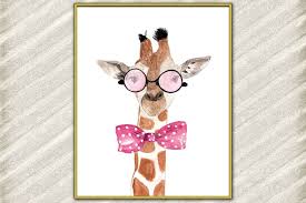 Giraffe insects face funny photoshop picture. Giraffe Safari Prints Funny Animals Giraffe With Glasses 259326 Illustrations Design Bundles