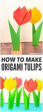 How To Make Origami Flowers Origami Tulip Tutorial With Diagram Easy Origami Flower Origami Crafts Origami Easy