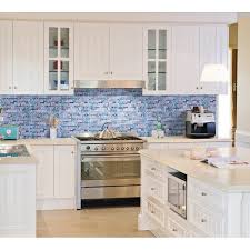 Overview this striking ceramic tile that represents waves is sure to add an artistic and dramatic flair to any bathroom or kitchen installation. Grey Marble Stone Blue Glass Mosaic Tiles Backsplash Kitchen Wall Tile