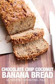 Chocolate Chip Coconut Flour Banana Bread Recipe Coconut Banana Bread Food Gluten Free Banana