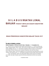 Silabus mulok banjar kelas 6. Silabus Mulok Kab Banjar Pdf