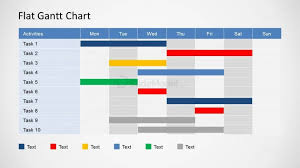 flat gantt chart for powerpoint daily planning slidemodel