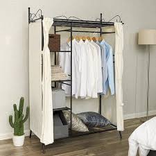 Armoire De Rangement Penderie De Vetement Cadre En Metal Et Housse 108 X 58 X 170cm L X L X H Rtg03h Rangement Penderie Armoire Rangement Penderie