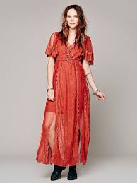 Orange Bohemian Dress Womens Maxi Dresses Bohemian Clothes Maxi Dress