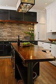Kitchen island wood countertop ideas. Holz Arbeitsplatten Kueche Dunkel Massivholz Kuecheninsel Schwarze Fronten Interior Design Kitchen Rustic Kitchen Design Kitchen Island Design