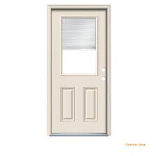 For more information on our door series, please visit our product pages. Jeld Wen 36 In X 78 In 1 2 Lite Primed Steel Prehung Left Hand Inswing Back Door W Mini Blinds And Brickmould Thdjw184700038 The Home Depot