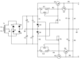 It includes 2 main parts. Symmetrical Regulated Power Supply And Variable 0 To 30v 2a Power Supply Circuits