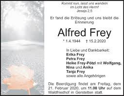 Listen to music by petra frey on apple music. Traueranzeigen Von Alfred Frey Trauer Hz De