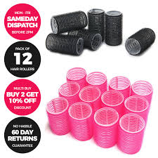 Section hair on desired side. 12 Pack Plastic Hair Rollers Curlers Pro Self Grip Small Medium Pink Black Ebay