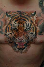 The Art Of Dmitriy Samohin Tiger Tattoo Tiger Chest Tattoo Mens Tiger Tattoo