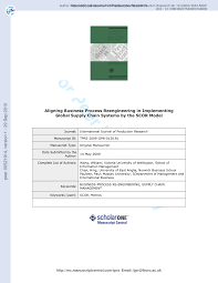 Pdf Aligning Business Process Reengineering In Implementing Global Supply Chain Systems By The Scor Model