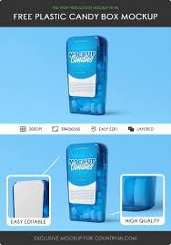 Download Free Clear Plastic Candy Box Packaging Mockup Counrty4k