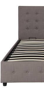 This contemporary and chic bed frame is designed with graceful button tufted diamond patterns on both the headboard and footboard and. Amazon Com Dhp Dakota Upholstered Faux Leather Platform Bed With Storage Drawers Queen Size Black Furniture Decor