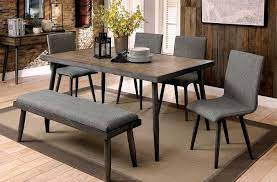 Bring them together with mrp home's selection of comfortable and elegant dining room chairs. Cm3360t 6pc 6 Pc Brayden Studio Bryce Vilhelm I Mid Century Modern Style Gray Finish Wood Dining Table Set Solid Oak Dining Table Metal Dining Table Rectangular Dining Table