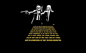 Person 1oh my god its that guy say what again ewwww. Hd Wallpaper Boba Fett And Darth Vader As Mafias Quote Inspirational Pulp Fiction Wallpaper Flare