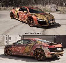 Audi R8 V10 With Rust Themed Iron Man Wrap By Skepple Gtspirit Car Guys Audi Iron Man