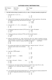 Jawaban buku paket matematika kelas 9 hal 81 yg ayo kita tinjau Soal Latihan Matematika Kelas 6