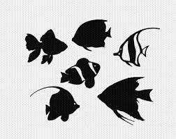 Tropical Fish Stencil Svg Dxf File Instant Download Monogram Frame Silhouette Cameo Cricut Clip Art Commercial Use Fish Stencil Fish Silhouette Silhouette Art License type what are these?