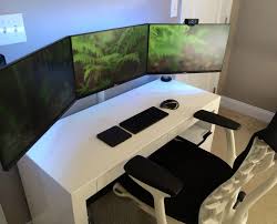 Black And White Computer Table Design Black White Computer Setup Imac Desk Setup Battlestation