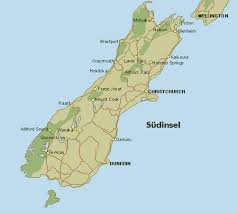 Ec017) touristische karte von neuseeland. Inselstaat Neuseeland Neuseeland Infos Sudinsel