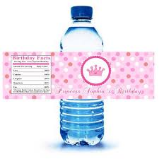 Printable Personalized Princess Water Bottle Labels Wrappers Birthday Party In 2020 Water Bottle Labels Template Bottle Label Template Printable Water Bottle Labels