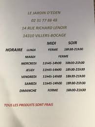 Le Jardin D Eden Restaurant Villers Bocage Critiques De Restaurant