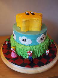 Baptism cake for a boy. My Super Mario Boy Super Mario Three Tierd Birthday Cake