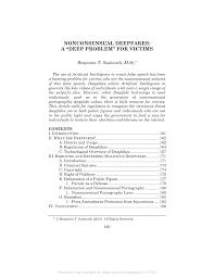 NONCONSENSUAL DEEPFAKES: A “DEEP PROBLEM” FOR VICTIMS