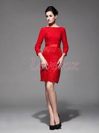 Lace Wedding Dress With Sleeveslace Red Wedding Dress By Lovevox 129 00 Empire Bridesmaid Dresses Cheap Wedding Dress Red Wedding Dresses