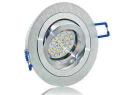 Led Einbaustrahler Set Mit Marken Gu10 Led Spot Nextec 5 Watt Dimmbar Aluminium Bicolor Rund Klickverschluss Led Einbaustrahler Led Spots Led