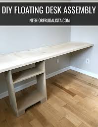 This floating desk was made to compliment a diy floating shelf that was already in place. Diy Space Saving Floating Desk Idea Interior Frugalista