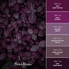 Maybe you would like to learn more about one of these? Dark Purples Embroidery Color Palette With Thread Codes