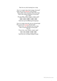 Get down, get down get down, get down (6x). Animal Boogie Song English Esl Worksheets For Distance Learning And Physical Classrooms