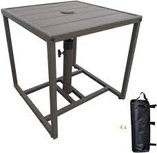Best 5 small patio table with umbrella hole.1. Buy Patio Umbrella Table Stands With Umbrella Hole With 4 Sand Bags Outdoor Umbrella Bases Small Square Table For Bistro Balcony Backyard Patio Garden Deck And Pool Occasions Online In Indonesia B089k8t2f1