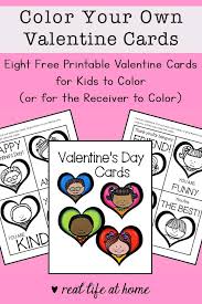 Valentine's day emphases love of all kinds. Free Printable Valentine Cards To Color For Kids Set Of 8 Cards