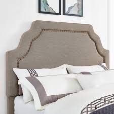 The pulaski linen panel headboard is upholstered with soft linen fabric, which is easy to keep clean. Loren Keystone Upholstered Full Queen Headboard In Oatmeal Linen Overstock 26853831