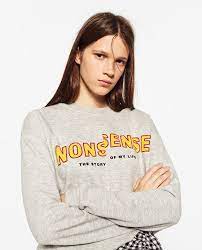 Image 2 Of Contrasting Text Sweatshirt From Zara