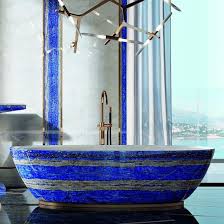 Grind with 24 or finer grit stone — fine mesh sand can be used if needed — all in the presence of water. China Hand Made Gemstone Lapis Lazuli Blue Natural Stone Bathtub China Stone Marble