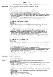 Call Center Operations Manager Resume Samples | Velvet Jobs