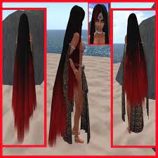 Site index site index for the long hair. Second Life Marketplace Gores To Feet And To But Flex Hair Black Red Tips