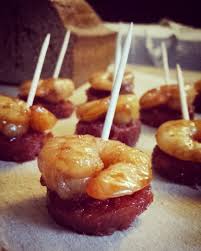 Mini Brochettes Chorizo Crevettes Confites Recette Aperitif Dinatoire Recette Aperitif Mini Brochettes
