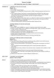 The resume uses the headline of senior finance executive with sub heading for treasury and finance management, investment management and strategic decision making. Corporate Finance Manager Resume Samples Velvet Jobs