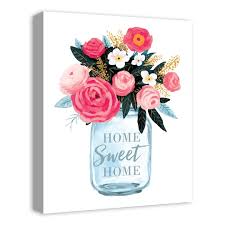 Check spelling or type a new query. Purchase The Home Sweet Home Floral Mason Jar Canvas Wall Art At Michaels
