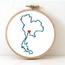 # please be aware that this is a pdf cross stitch pattern only, not a finished product. Thailand Map Cross Stitch Pattern Thailand Needlepoint Etsy Modern Cross Stitch Patterns Cross Stitch Patterns Stitch Patterns