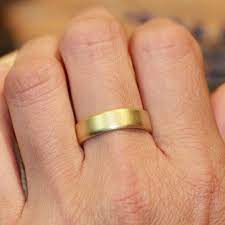 Mens Comfort Fit Wedding Band In 14k Yellow Gold Domed Matte Etsy Comfort Fit Wedding Band Wedding Bands Mens Wedding Rings