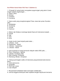 Soal pilihan ganda ipa kelas 4 sd/mi dalam soal ini, hanya ada satu jenis soal yang akan kami bagikan, yaitu jenis soal pilihan ganda/ pilgan (multiple choice). Soal Pilihan Ganda Kelas 5 Sd Tema 1