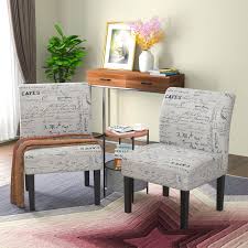 Shop the collection today at next. Mecor Modern Armless Accent Chairs Set Of 2 Upholstered Fabric Dining Chairs W Solid Wood Legs For Dining Living Room Sofa Letter Print Walmart Com Walmart Com