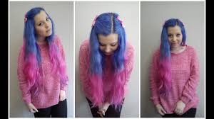 Unlike a typical ombre style where there's an obvious line of demarcation between the highlight and base color, color melting uses multiple shades to create the smooth melted effect. How To Do Blue And Pink Hair Ombre Capelli Blu E Rosa Tutorial Youtube